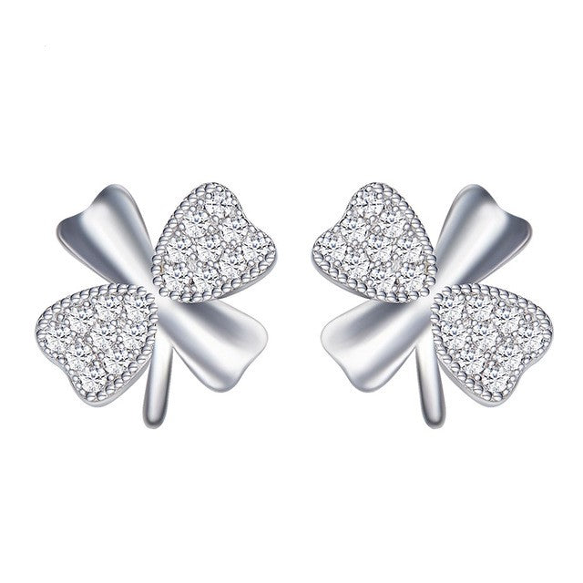 Sterling silver shining clover leafs earring - CDE Jewelry Egypt
